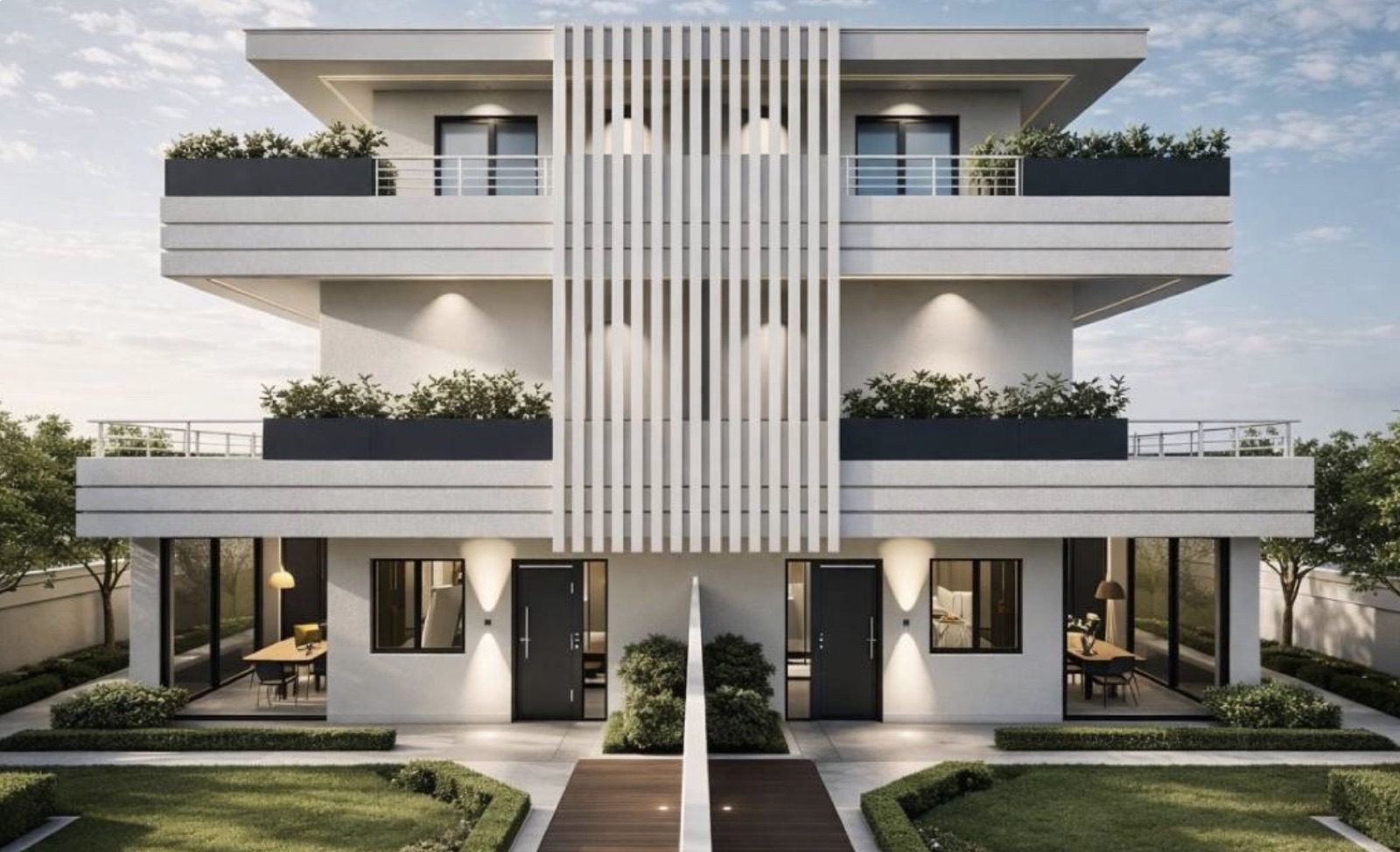 Quadrifamiliare, rendering residenziale, Via Palmiro Togliatti, Roma
